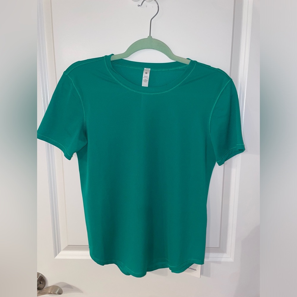 Lululemon High Neck Run and Train Shirt (Emerald Ice)